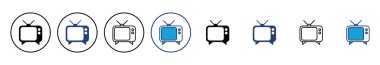 Televizyon ikonu vektörü. televizyon simgesi vektörü
