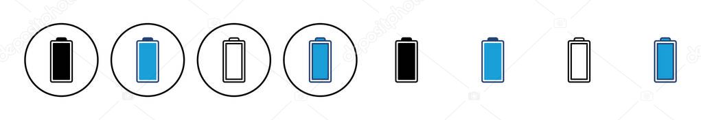 Battery vector icon. battery charge level. battery Charging icon