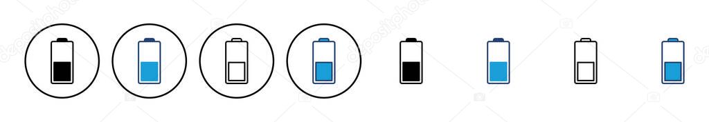 Battery vector icon. battery charge level. battery Charging icon
