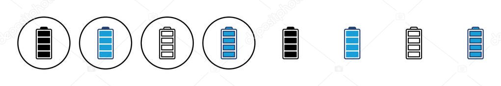 Battery vector icon. battery charge level. battery Charging icon