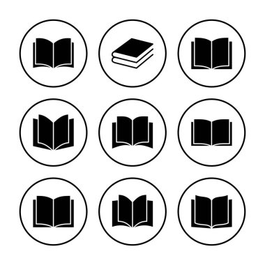 Kitap ikonu vektörü. Kitap simgesi vektörünü aç. Kitap simgesi