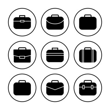 Evrak çantası ikon vektörü. Bavul simgesi. bagaj sembolü.