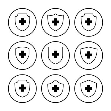 Sağlık sigortası ikonu vektörü. Sigorta sağlık belgesi simgesi