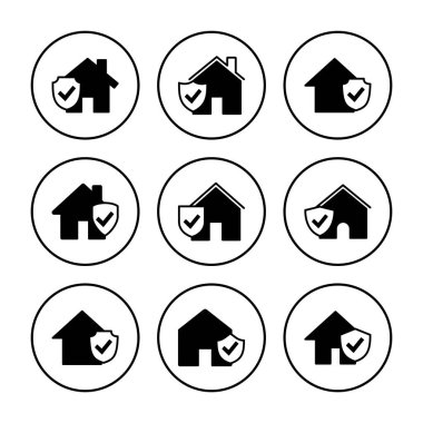 Ev sigortası ikonu vektörü. ev koruma simgesi.