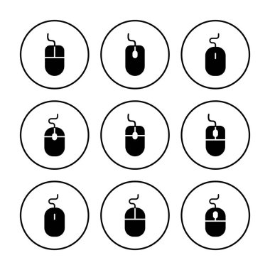 Fare simgesi vektörü. Simge vektörüne tıklayın. işaretleyici simgesi vektörü.