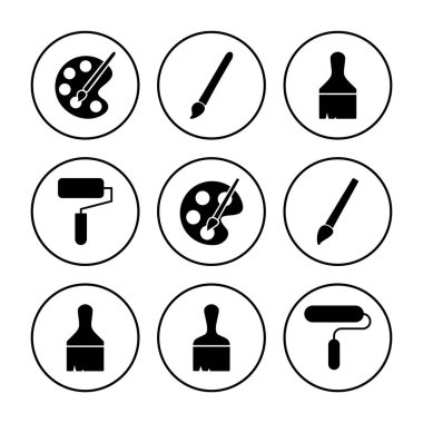 Simge vektörünü boya. boya fırçası ikon vektörü. boyama silindiri vektörü