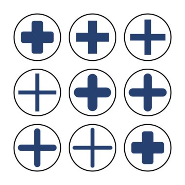 Artı simge vektörü. Artı simge ekle