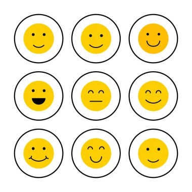 Gülümse ikon vektörü. Gülümseme simgesi. Geri bildirim 