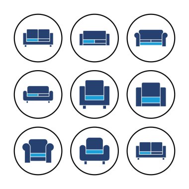 Koltuk simgesi vektörü. kanepe ikonu çizimi