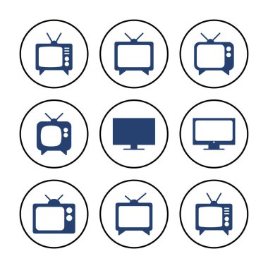 Televizyon ikonu vektörü. televizyon simgesi vektörü