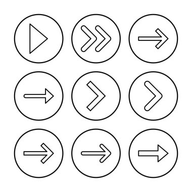 Ok simgesi vektörü. Ok sembolü. Web tasarımınız için ok işareti.