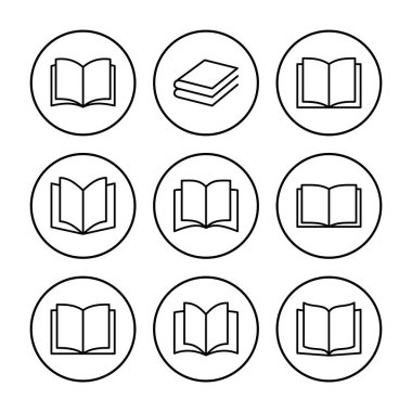 Kitap ikonu vektörü. Kitap simgesi vektörünü aç. Kitap simgesi