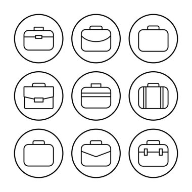 Evrak çantası ikon vektörü. Bavul simgesi. bagaj sembolü.