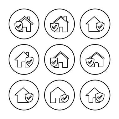 Ev sigortası ikonu vektörü. ev koruma simgesi.