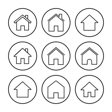 Ev ikonu vektörü. Ev simgesi vektörü