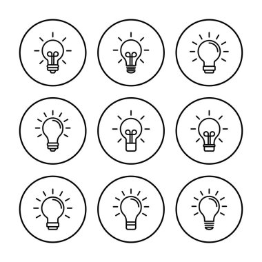 Lamba simgesi vektörü. Ampul simgesi vektörü. fikir sembolü.