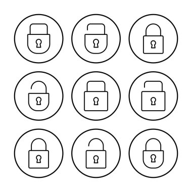 Simge vektörünü kilitle. Asma kilit ikon vektörü. Şifreleme simgesi. Güvenlik sembolü