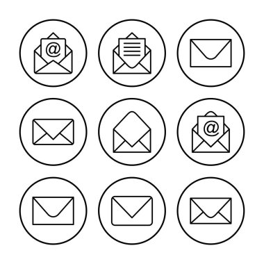 Posta simgesi vektörü. e- posta simgesi vektörü. E- posta simgesi. Zarf illüstrasyonu