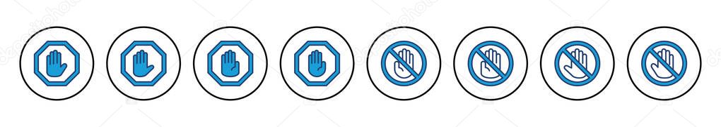 Stop icon vector. stop road sign. hand stop icon vector