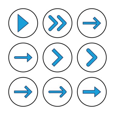 Ok simgesi vektörü. Ok sembolü. Web tasarımınız için ok işareti.