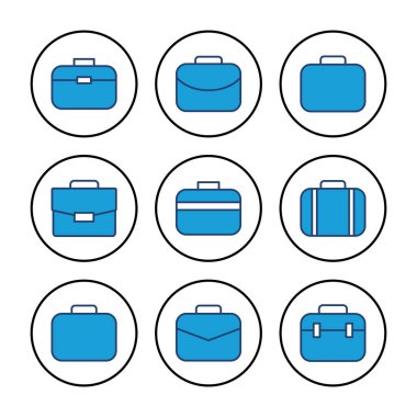 Evrak çantası ikon vektörü. Bavul simgesi. bagaj sembolü.