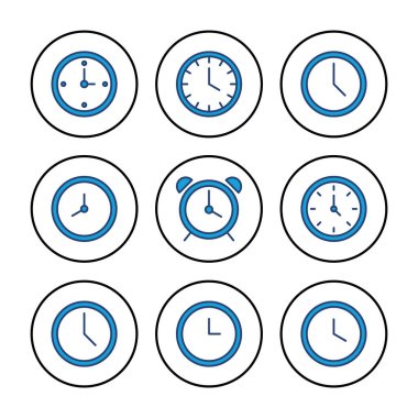 Saat simgesi vektörü. Zaman simgesi vektörü. simge simgesini izle