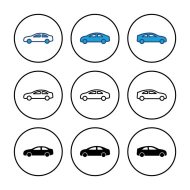 Araba ikonu vektörü. Araba vektör simgesi. küçük sedan