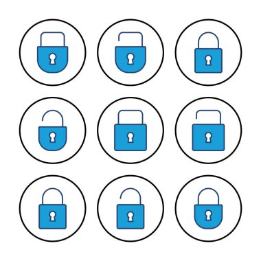 Simge vektörünü kilitle. Asma kilit ikon vektörü. Şifreleme simgesi. Güvenlik sembolü