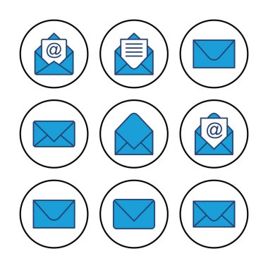 Posta simgesi vektörü. e- posta simgesi vektörü. E- posta simgesi. Zarf illüstrasyonu