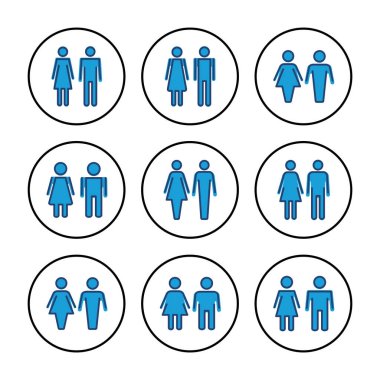 Erkek ve kadın ikon vektörü. erkek ve kadın sembolü