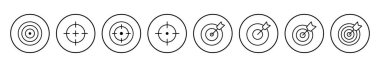 Hedef ikon vektörü. hedef simge vektörü. hedef pazarlama simgesi vektörü