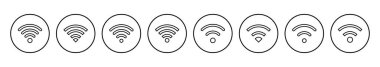 Wifi simge vektörü. Sinyal vektör simgesi. Kablosuz simge vektörü