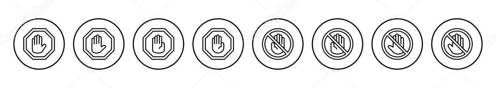 Stop icon vector. stop road sign. hand stop icon vector