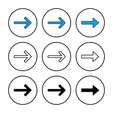 Ok simgesi vektörü. Ok sembolü. Web tasarımınız için ok işareti.