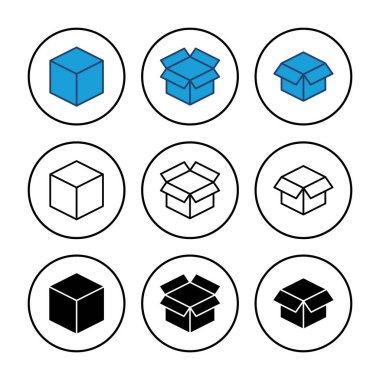 Kutu simgesi vektörü. kutu vektör simgesi, paket, paket