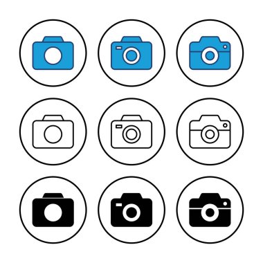 Kamera simgesi vektörü. Fotoğraf makinesi simgesi. kamera fotoğrafçılık simgesi.