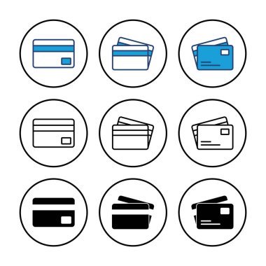 Kredi kartı ikon vektörü. Kredi kartı ödeme simgesi vektörü