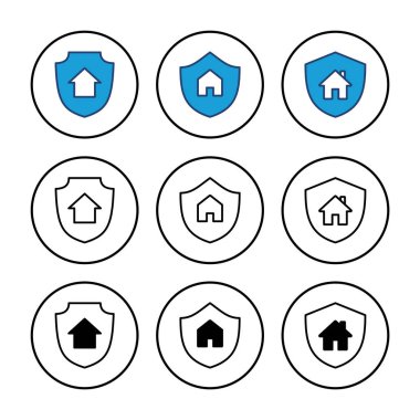 Ev sigortası ikonu vektörü. ev koruma simgesi