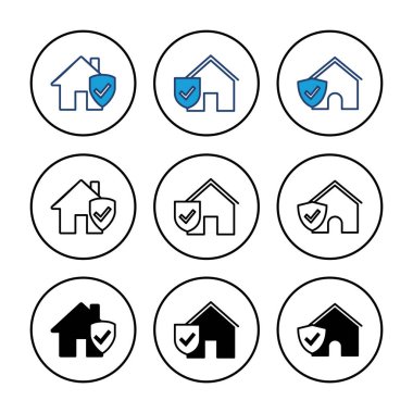 Ev sigortası ikonu vektörü. ev koruma simgesi.