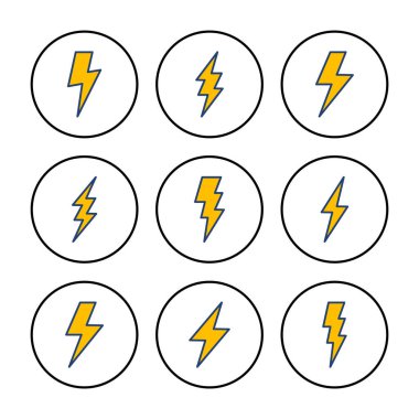 Şimşek simgesi vektörü. Elektrik ikon vektörü. Güç simgesi. enerji işareti