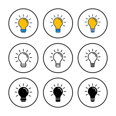 Lamba simgesi vektörü. Ampul simgesi vektörü. fikir sembolü.