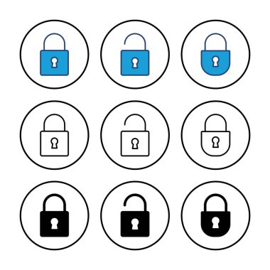 Simge vektörünü kilitle. Asma kilit ikon vektörü. Şifreleme simgesi. Güvenlik sembolü