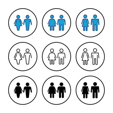 Erkek ve kadın ikon vektörü. erkek ve kadın sembolü