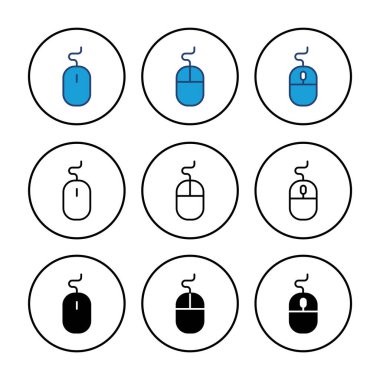 Fare simgesi vektörü. Simge vektörüne tıklayın. işaretleyici simgesi vektörü.