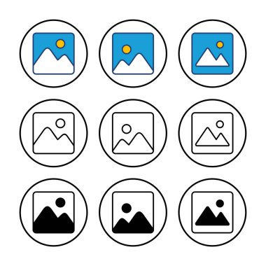 Resim simgesi vektörü. fotoğraf galerisi simgesi