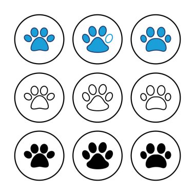 Pençe simgesi vektörü. Pençe izi ikon vektörü. köpek ya da kedi pençesi