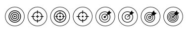 Hedef ikon vektörü. hedef simge vektörü. hedef pazarlama simgesi vektörü