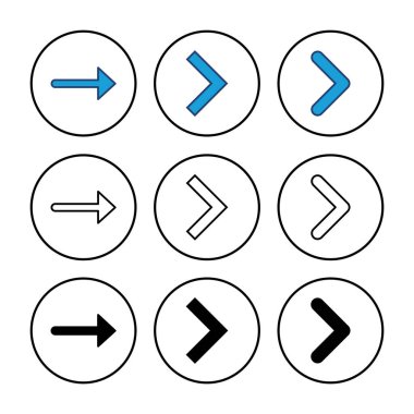 Ok simgesi vektörü. Ok sembolü. Web tasarımınız için ok işareti.