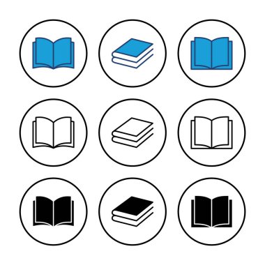 Kitap ikonu vektörü. Kitap simgesi vektörünü aç. Kitap simgesi
