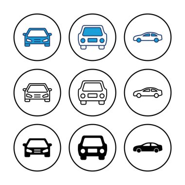 Araba ikonu vektörü. Araba vektör simgesi. küçük sedan